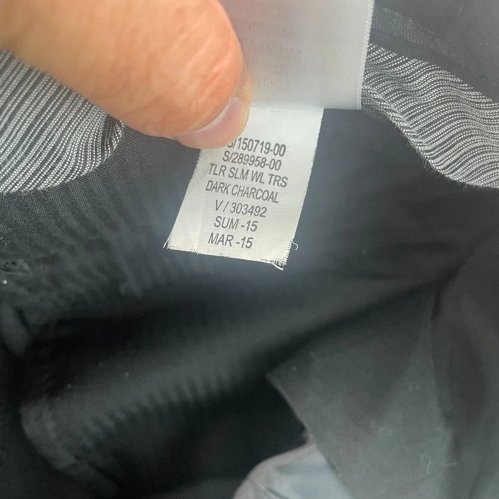 BANANA REPUBLIC‎ Tailored Slim Fit Dress Pants 36x31 Dark Charcoal Wool Blend